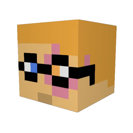 yaterzz Minecraft avatar head, 3D render