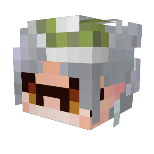 yawarakai Minecraft avatar head, 3D render