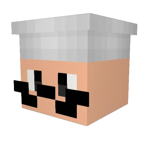 yayatchebest Minecraft avatar head, 3D render