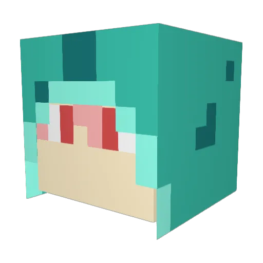 yazyake Minecraft avatar head, 3D render