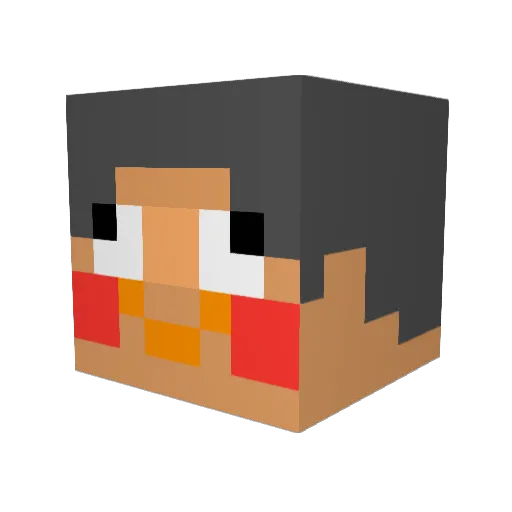 yboT7878 Minecraft avatar head, 3D render