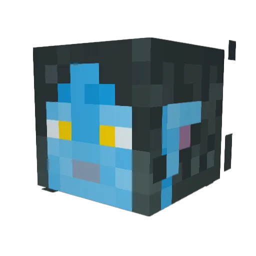 ycrevette Minecraft avatar head, 3D render
