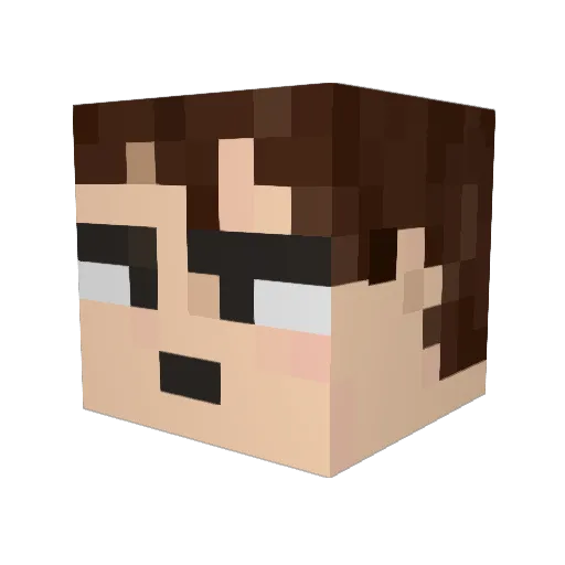 yeasups Minecraft avatar head, 3D render