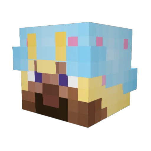 yeehawhh Minecraft avatar head, 3D render