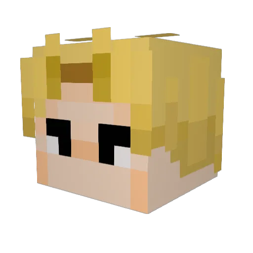 yek0_ Minecraft avatar head, 3D render