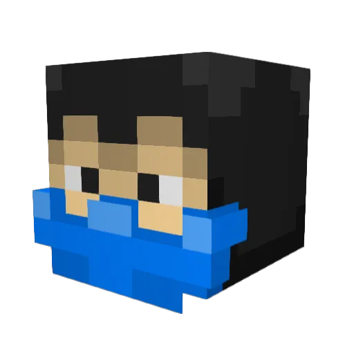 yeldarbchaotic Minecraft avatar head, 3D render