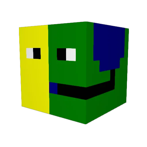 yellow112005 Minecraft avatar head, 3D render