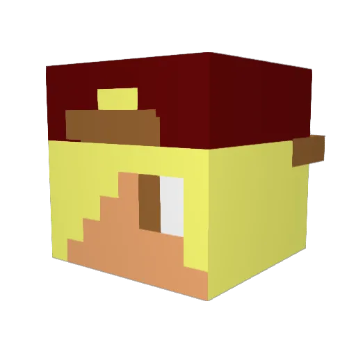 yellow5mac Minecraft avatar head, 3D render