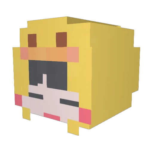yellow758 Minecraft avatar head, 3D render