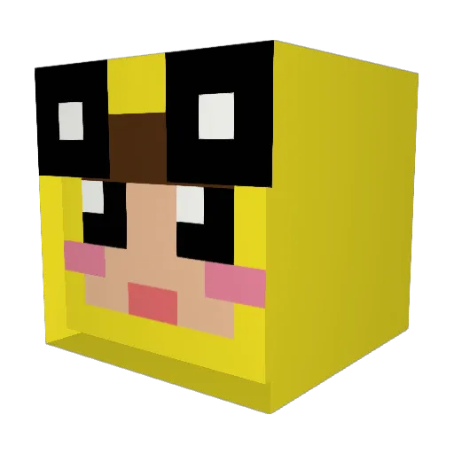 yellow_kim01 Minecraft avatar head, 3D render