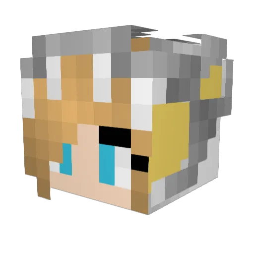 yellowdragonss Minecraft avatar head, 3D render