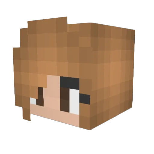 yellowest Minecraft avatar head, 3D render