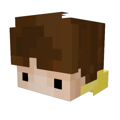 yellowfr Minecraft avatar head, 3D render