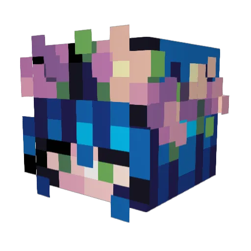 yellowmannen Minecraft avatar head, 3D render