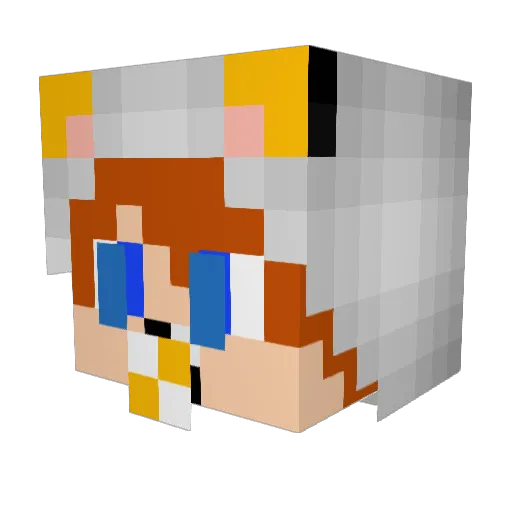 yellowpandaJR Minecraft avatar head, 3D render