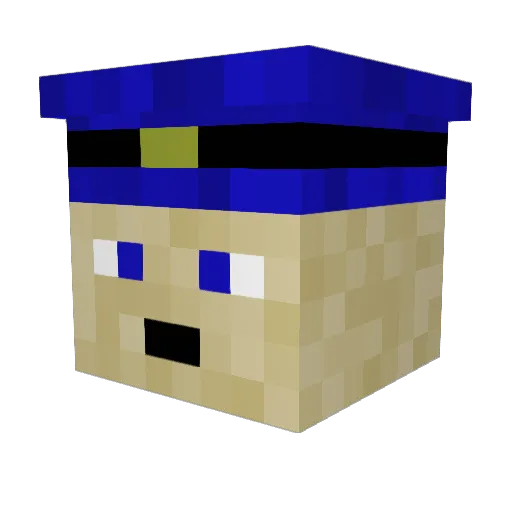 yellowpiston Minecraft avatar head, 3D render