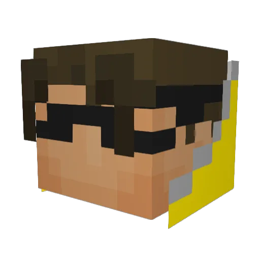 yellowpride Minecraft avatar head, 3D render