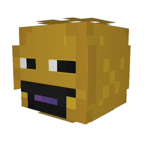 yellowpuffer Minecraft avatar head, 3D render