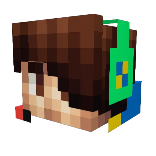 yellowranger19 Minecraft avatar head, 3D render