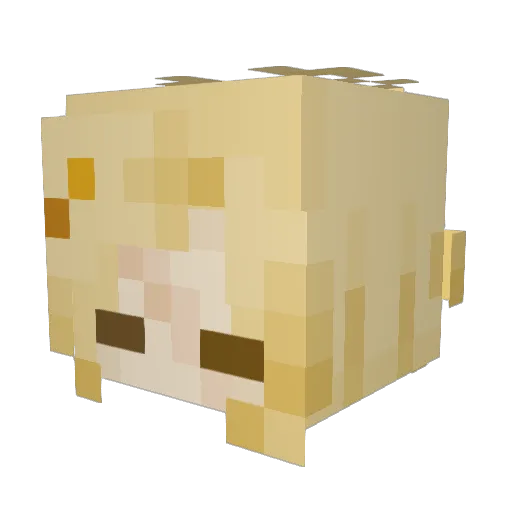 yellowwindy Minecraft avatar head, 3D render