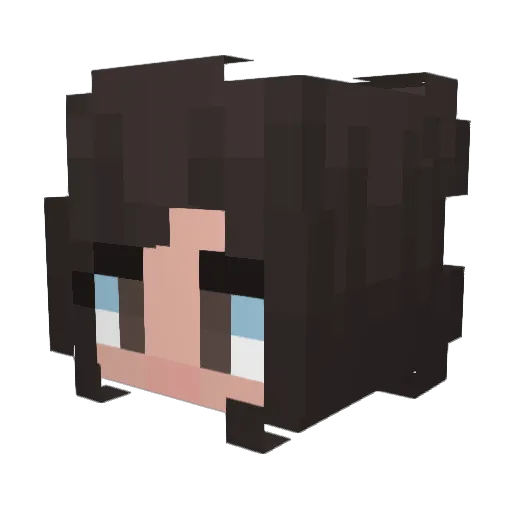 yellyfishyy Minecraft avatar head, 3D render