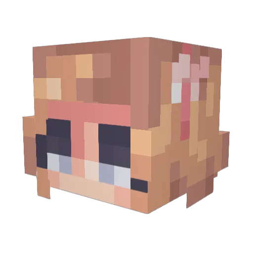 yemeya Minecraft avatar head, 3D render
