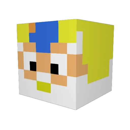 yennerz Minecraft avatar head, 3D render