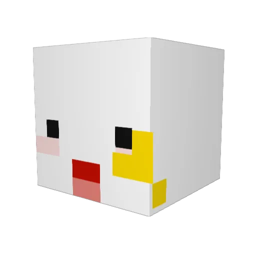 yeonwol_ Minecraft avatar head, 3D render