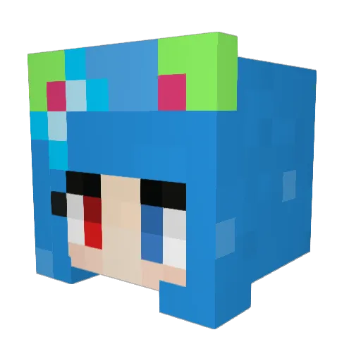 yeqin Minecraft avatar head, 3D render