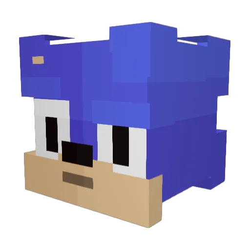 yerTT Minecraft avatar head, 3D render