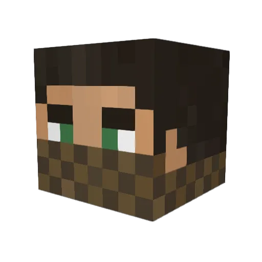 yeriftone Minecraft avatar head, 3D render