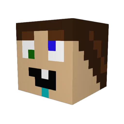 yesFluke Minecraft avatar head, 3D render
