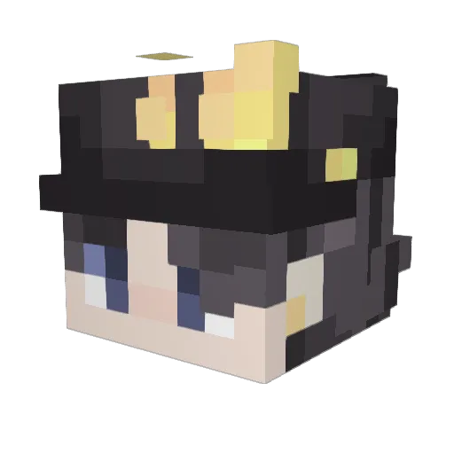 yes_hi Minecraft avatar head, 3D render