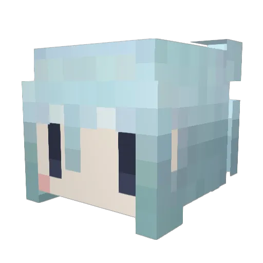yeuki Minecraft avatar head, 3D render