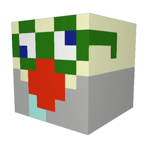 yewkeb Minecraft avatar head, 3D render