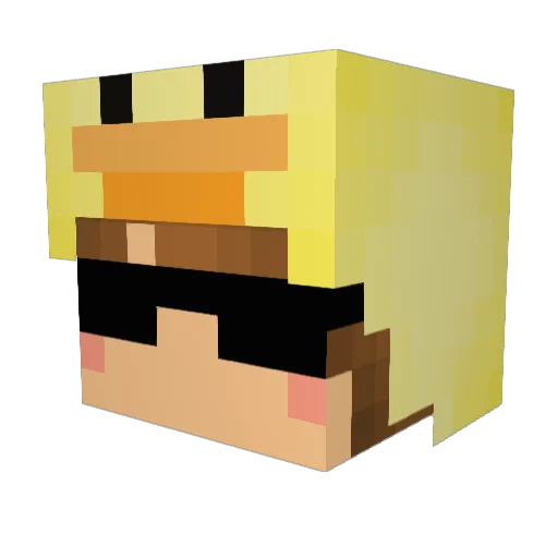 yexiang Minecraft avatar head, 3D render