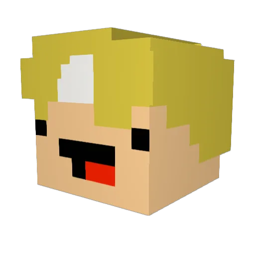 yeyedog Minecraft avatar head, 3D render