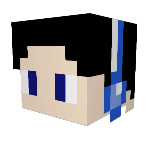 yi_five Minecraft avatar head, 3D render