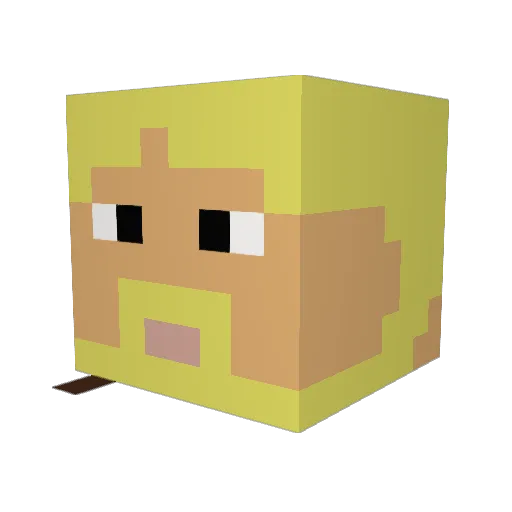yibben Minecraft avatar head, 3D render