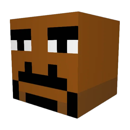 yies Minecraft avatar head, 3D render