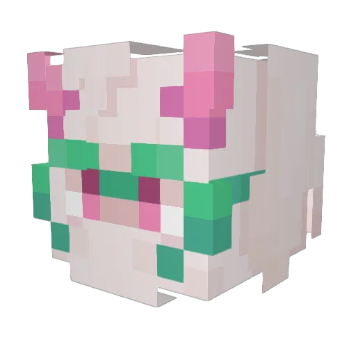 yiffu Minecraft avatar head, 3D render