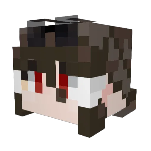 yilan01 Minecraft avatar head, 3D render