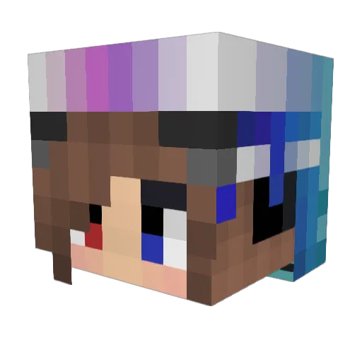 yirami Minecraft avatar head, 3D render