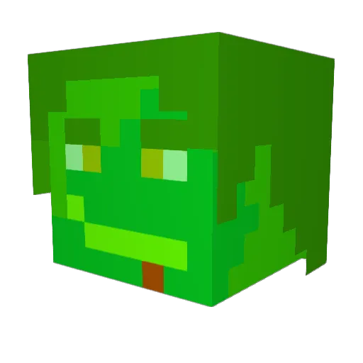yizebaba Minecraft avatar head, 3D render