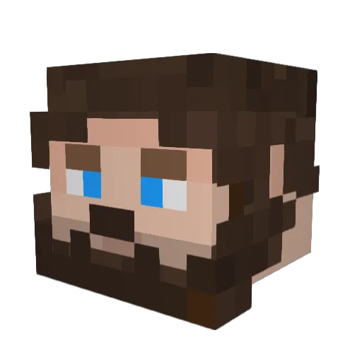 ykcxL Minecraft avatar head, 3D render