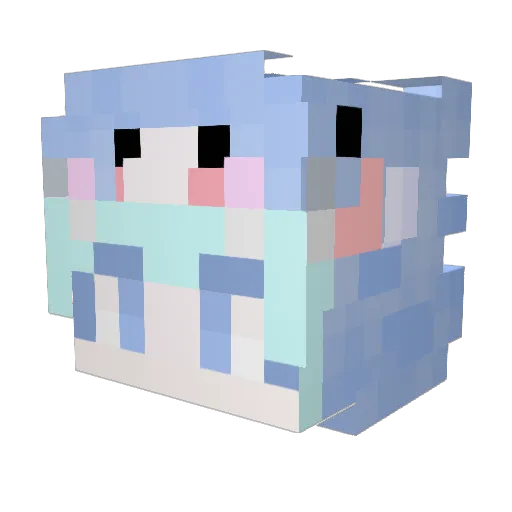 ykdghamc Minecraft avatar head, 3D render