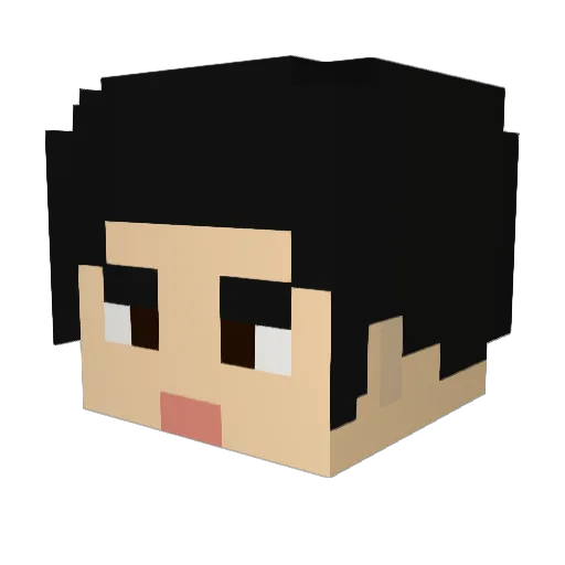 ykglue Minecraft avatar head, 3D render