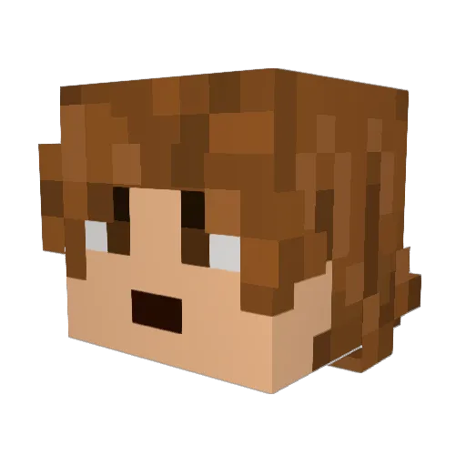 ykkr Minecraft avatar head, 3D render