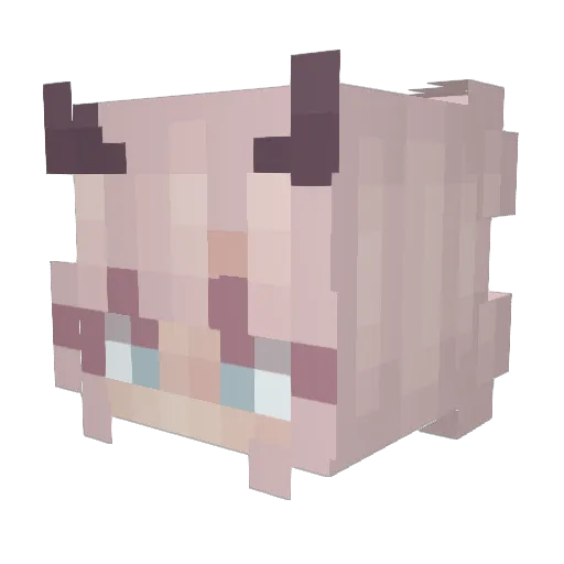 ykw_az Minecraft avatar head, 3D render