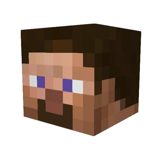 ymellow Minecraft avatar head, 3D render